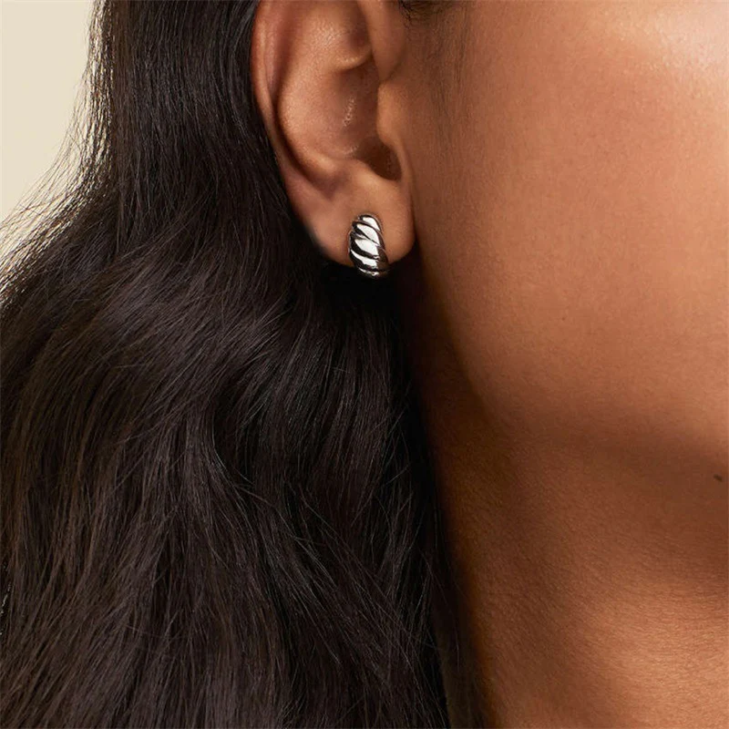 Croissant Huggie Earrings - Image 3