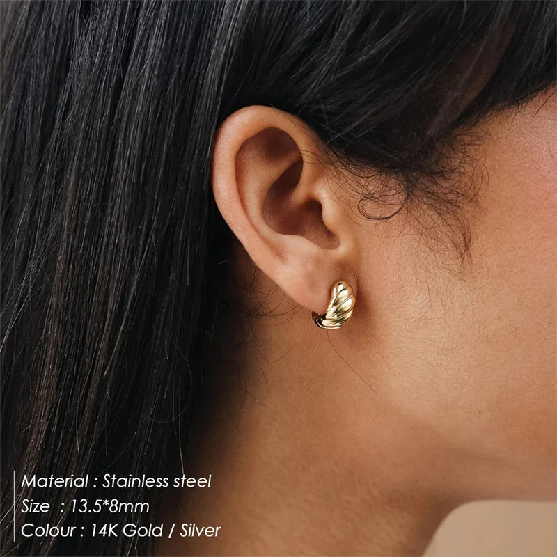 Croissant Huggie Earrings - Image 5