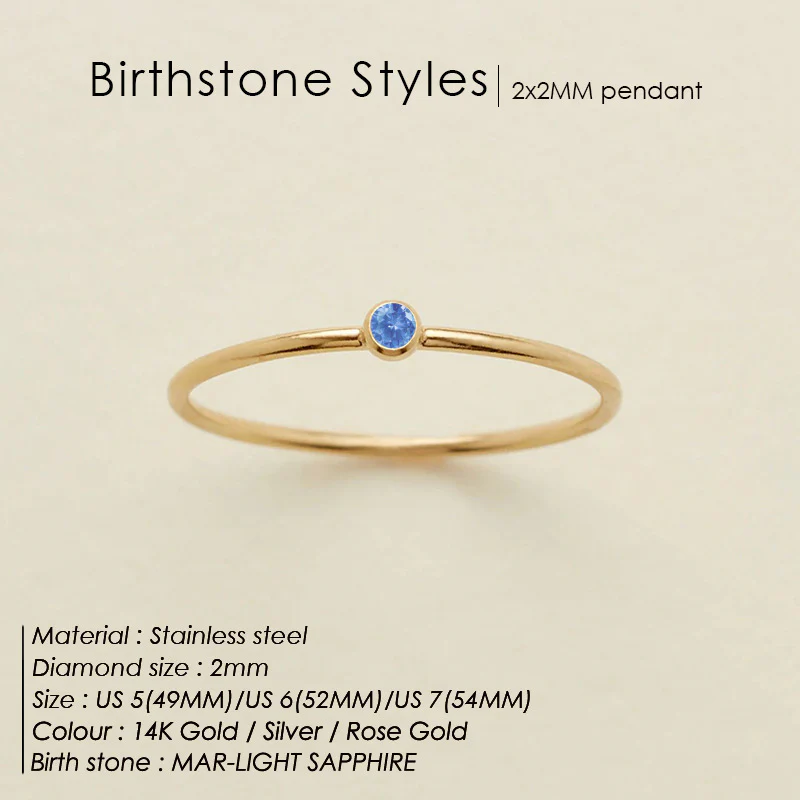Dainty Birthstone Ring - Image 10