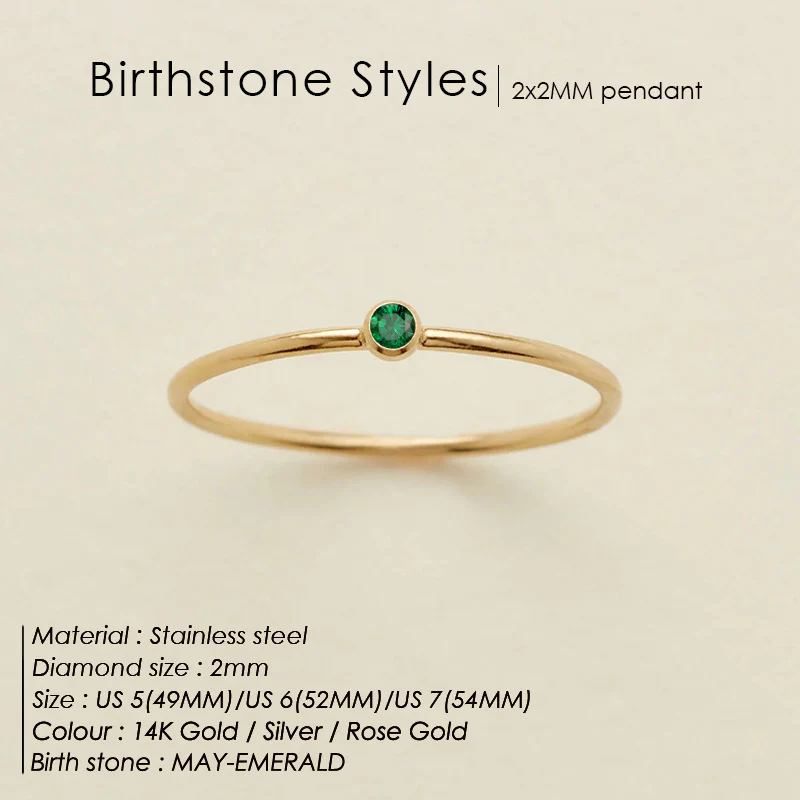 Dainty Birthstone Ring - Image 14