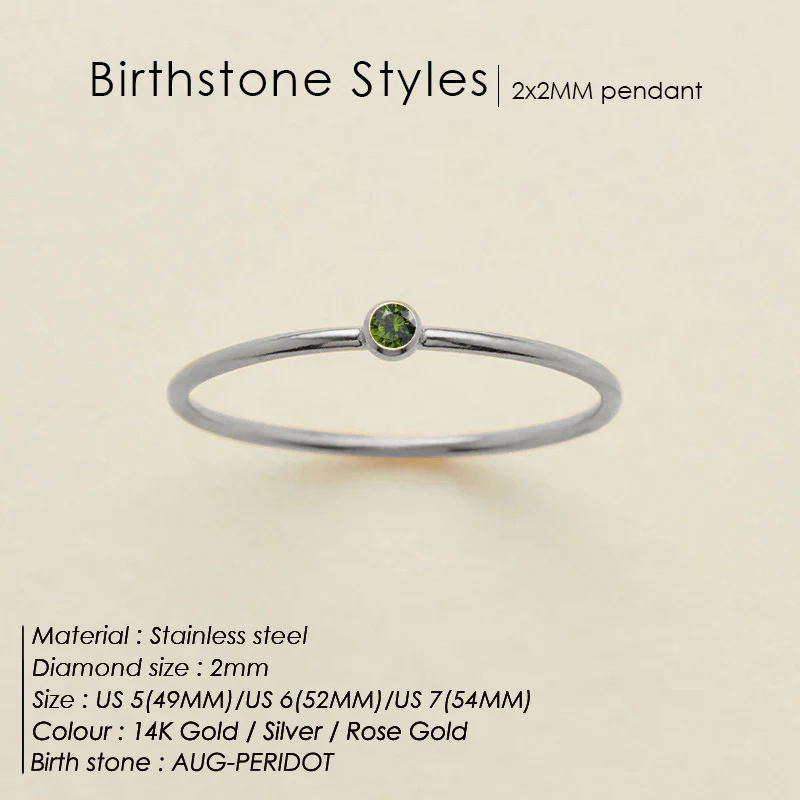 Dainty Birthstone Ring - Image 17