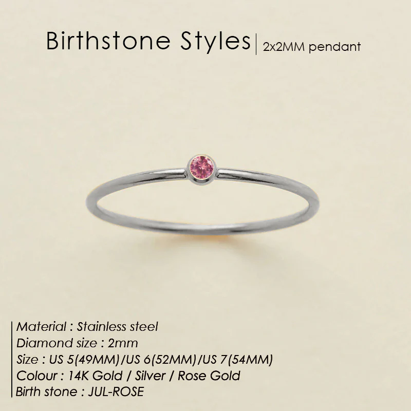 Dainty Birthstone Ring - Image 20