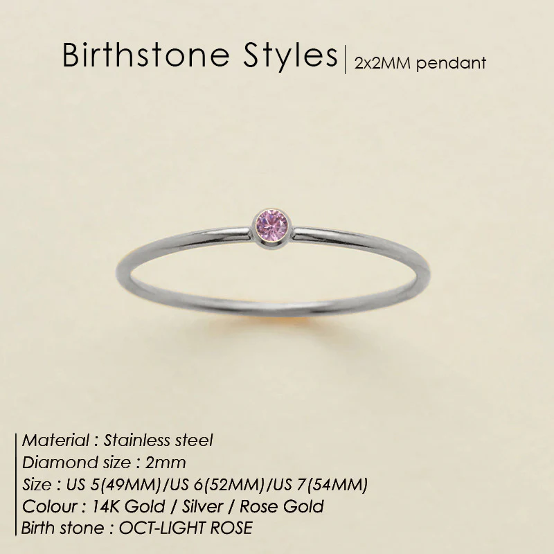 Dainty Birthstone Ring - Image 24
