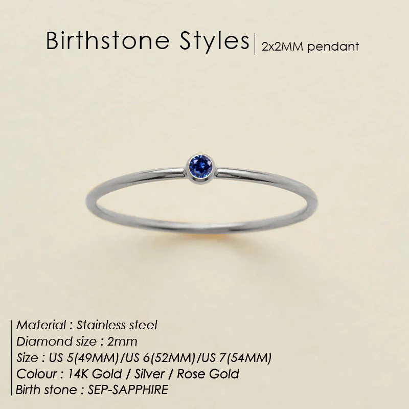 Dainty Birthstone Ring - Image 25